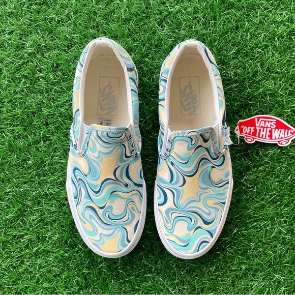 Vans Classic Slip On Swirl Turquoise - Picture 3 of 5